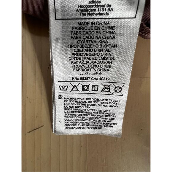 Adidas Iconisea Ribbed Lilac/Pink Bikini Top Size M Medium Support Pull-On - Picture 9 of 11